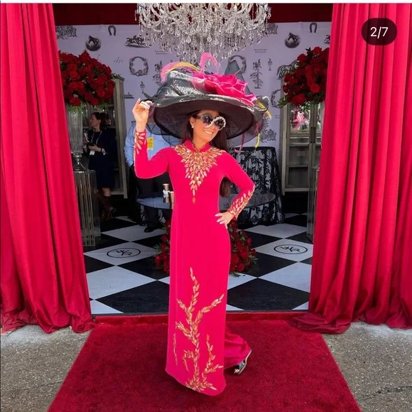 vietnamese silk dress Casual Silk Vietnamese Tunic Dress, Modern Silk Ao Dai, Custom Size AS31